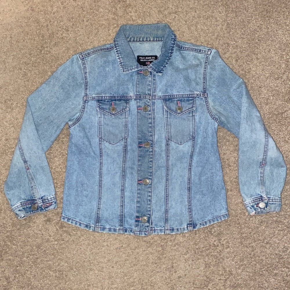 Vintage Polo Jeans Co Ralph Lauren light blue denim jacket size medium